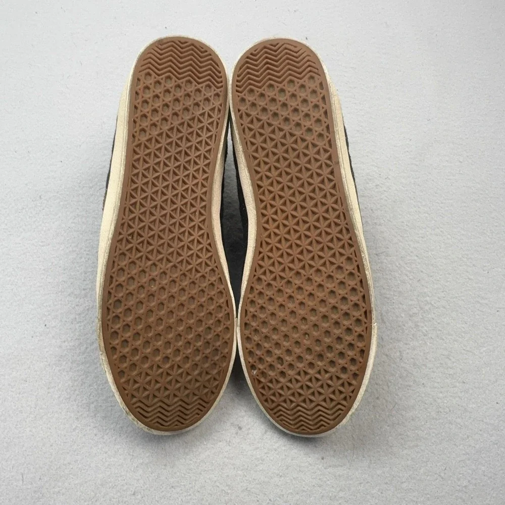 Tory Burch Shearling Wool Felt Shoes Womens Size 9 Brown Low Top Casual Sneakers